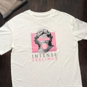 Interest feelings shirt kinda large on me but it’s still cute